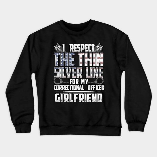 Correctional Office Girlfriend Thin Silver Line Crewneck Sweatshirt by wheedesign